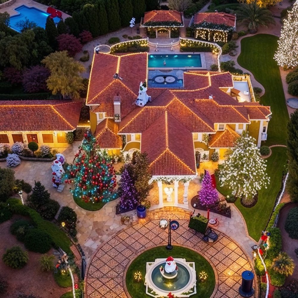 01 aerial view of jamie foxx's christmas mansion in agoura hills