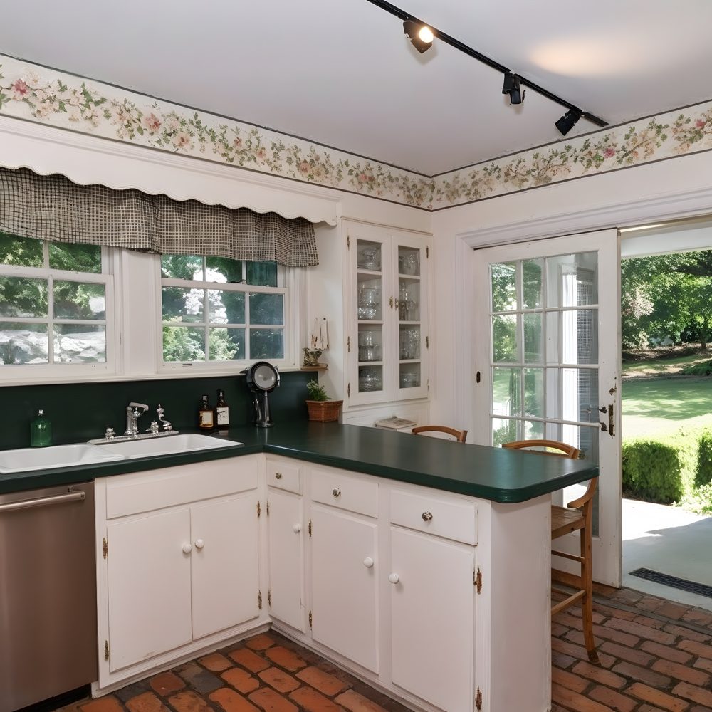 06 traditional kitchen with brick flooring
