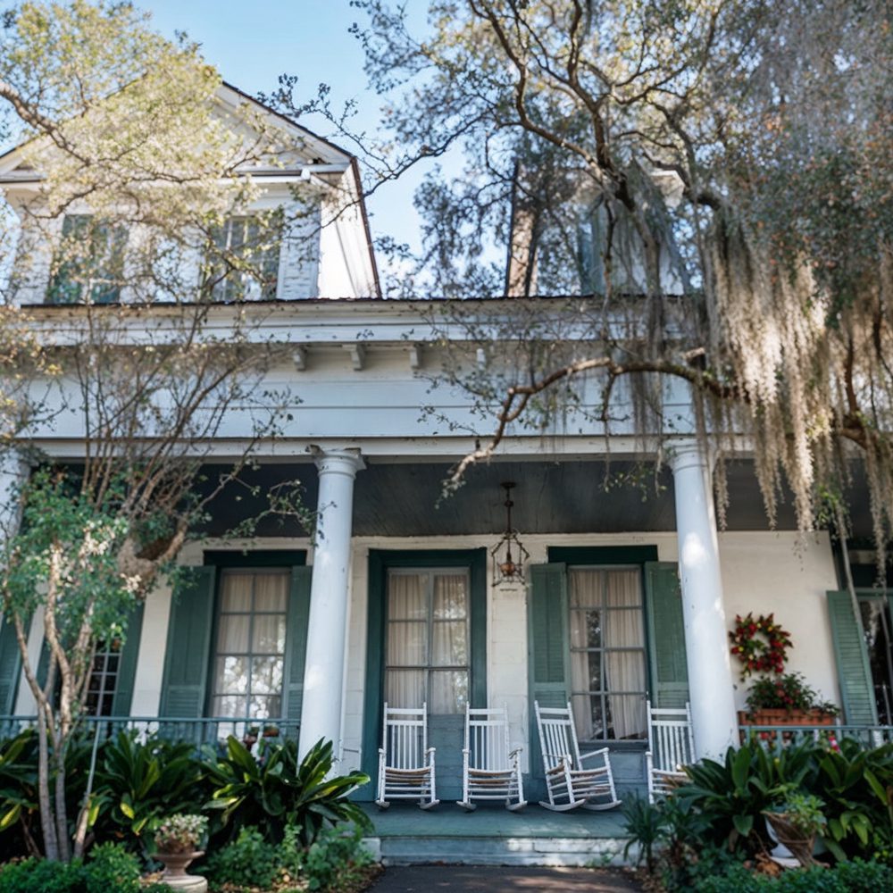 08 front veranda with rocking chairs at myrtles plantation