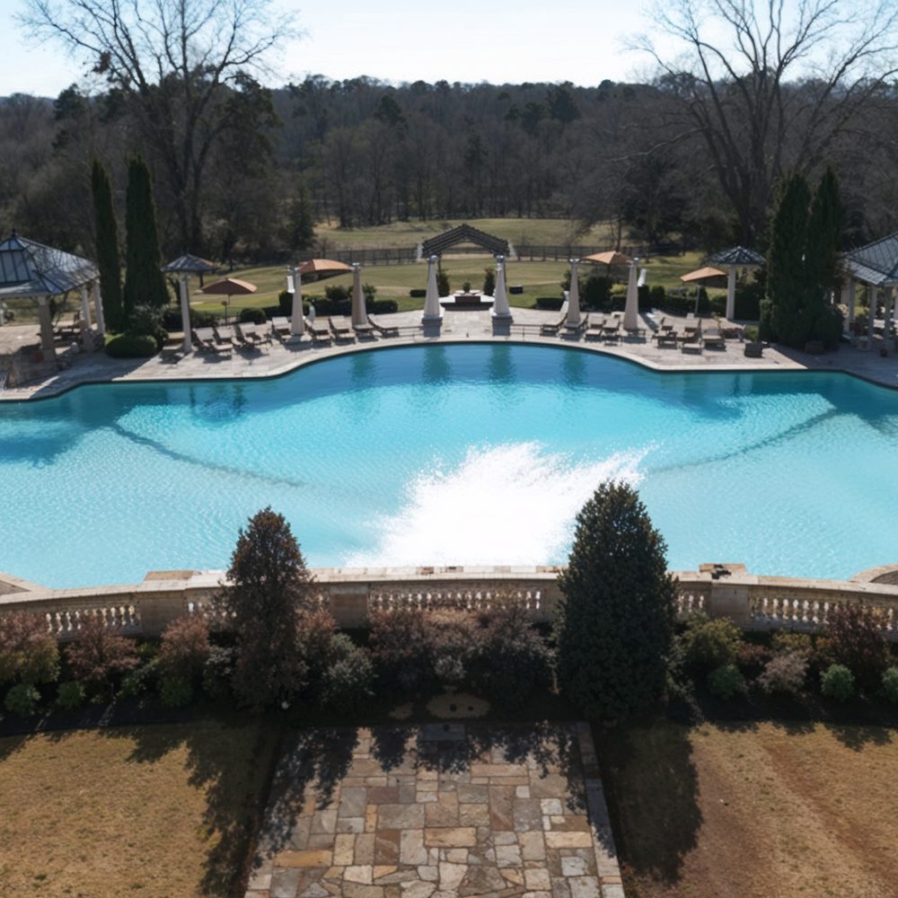 08 massive outdoor pool at rick ross' mansion in fayetteville, g