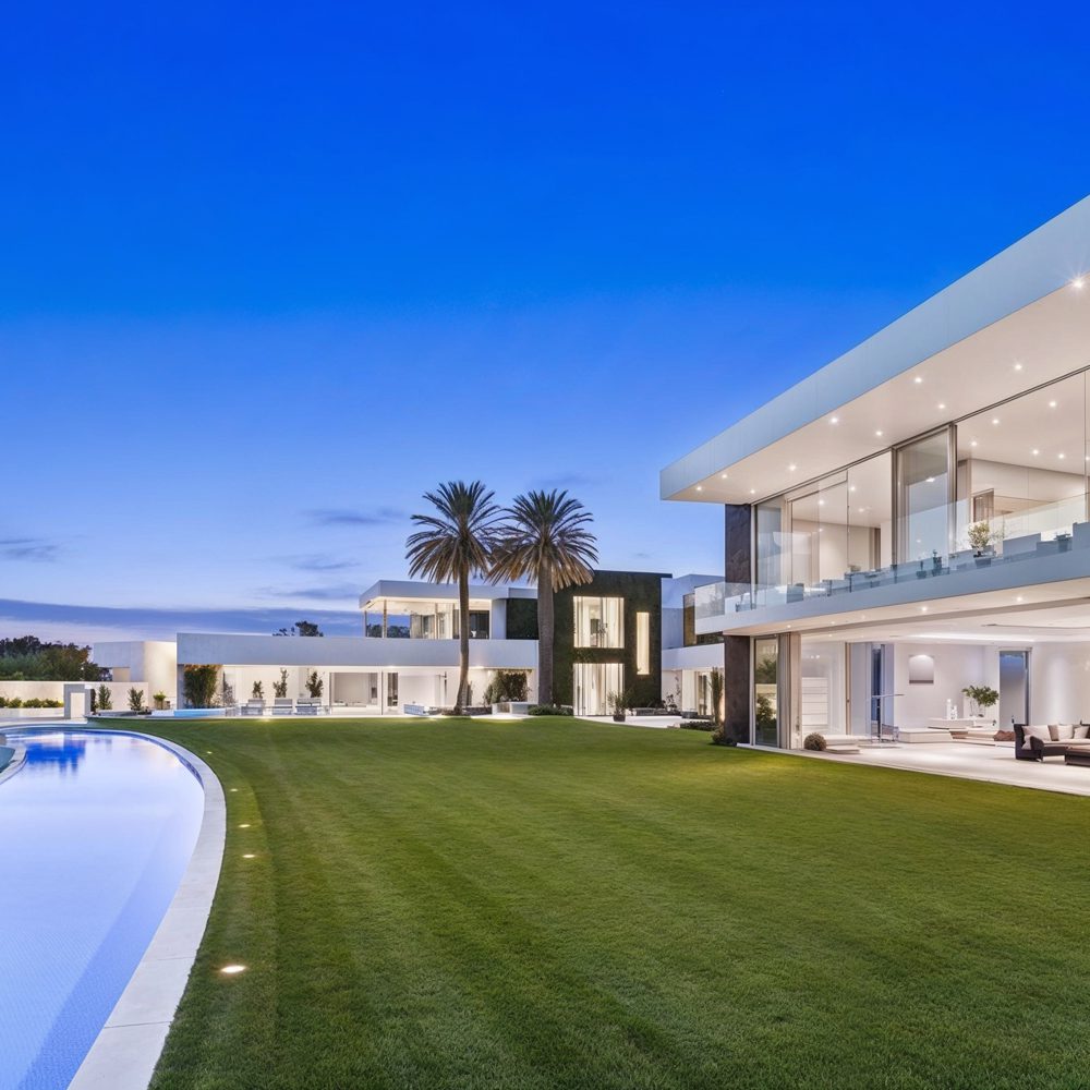 10 exterior structure and grounds at dusk