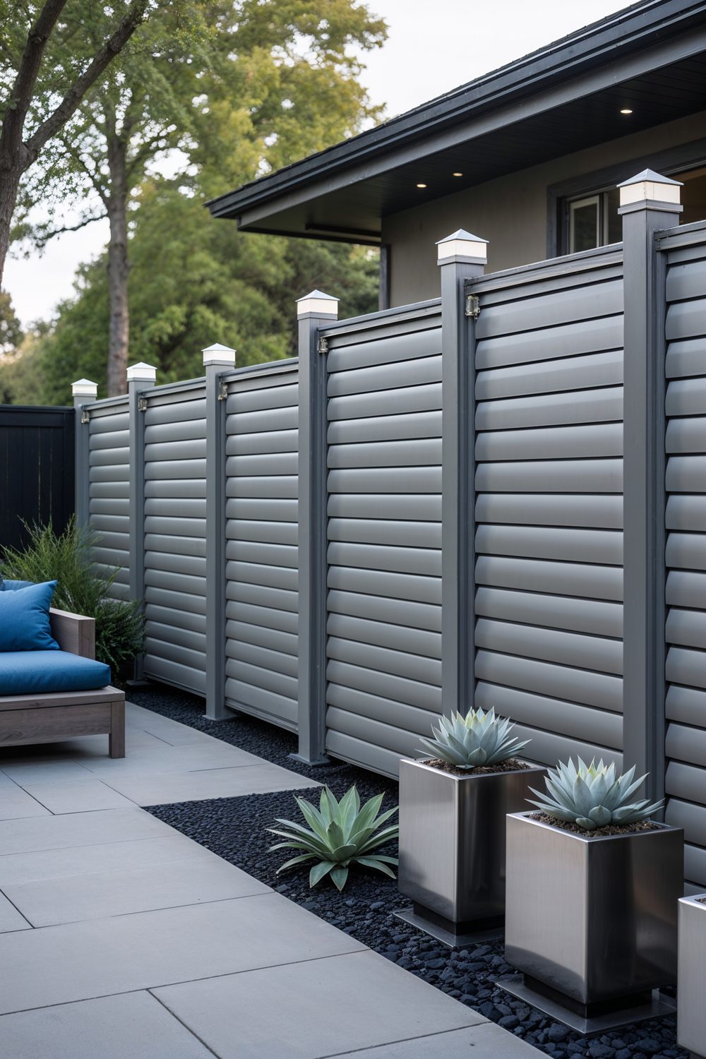 4 Foot Adjustable Louvered Privacy Fence Around Patio