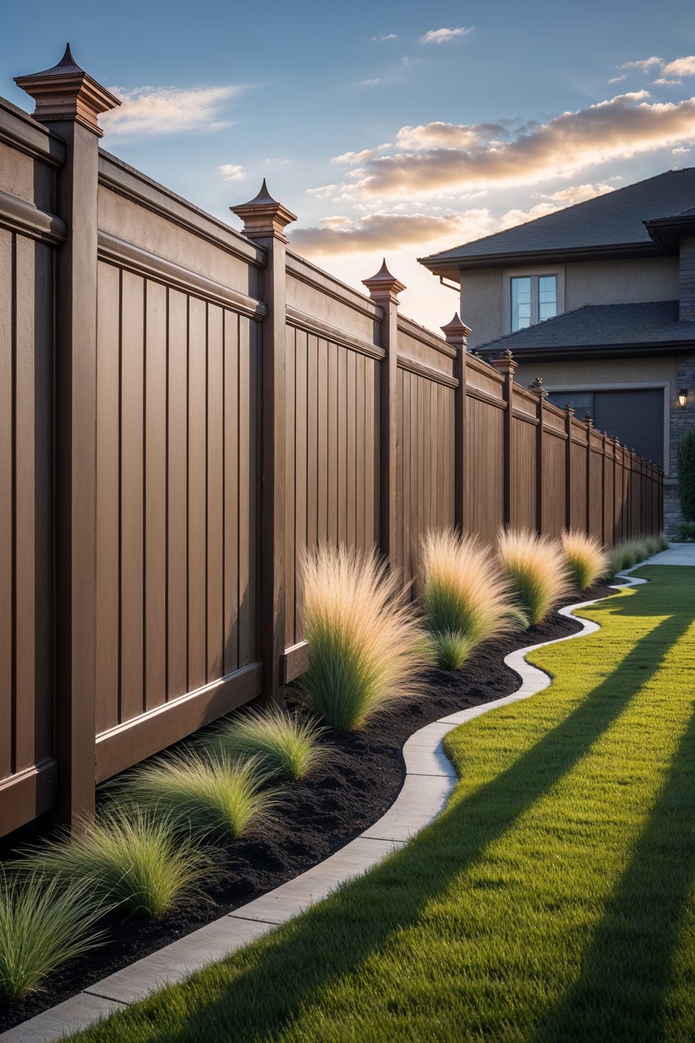 4 Foot Alternating Height Privacy Fence With Wave Design