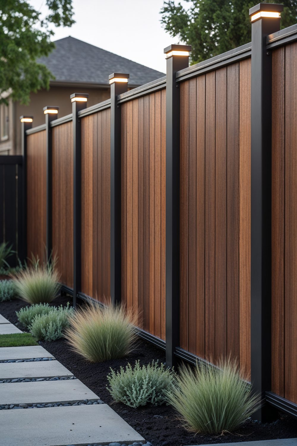 4 Foot Eco Friendly Composite Privacy Fence In Backyard