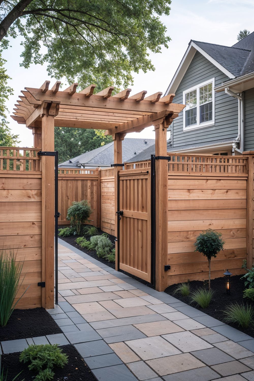 4 Foot Privacy Fence With Multiple Strategic Gate Placements
