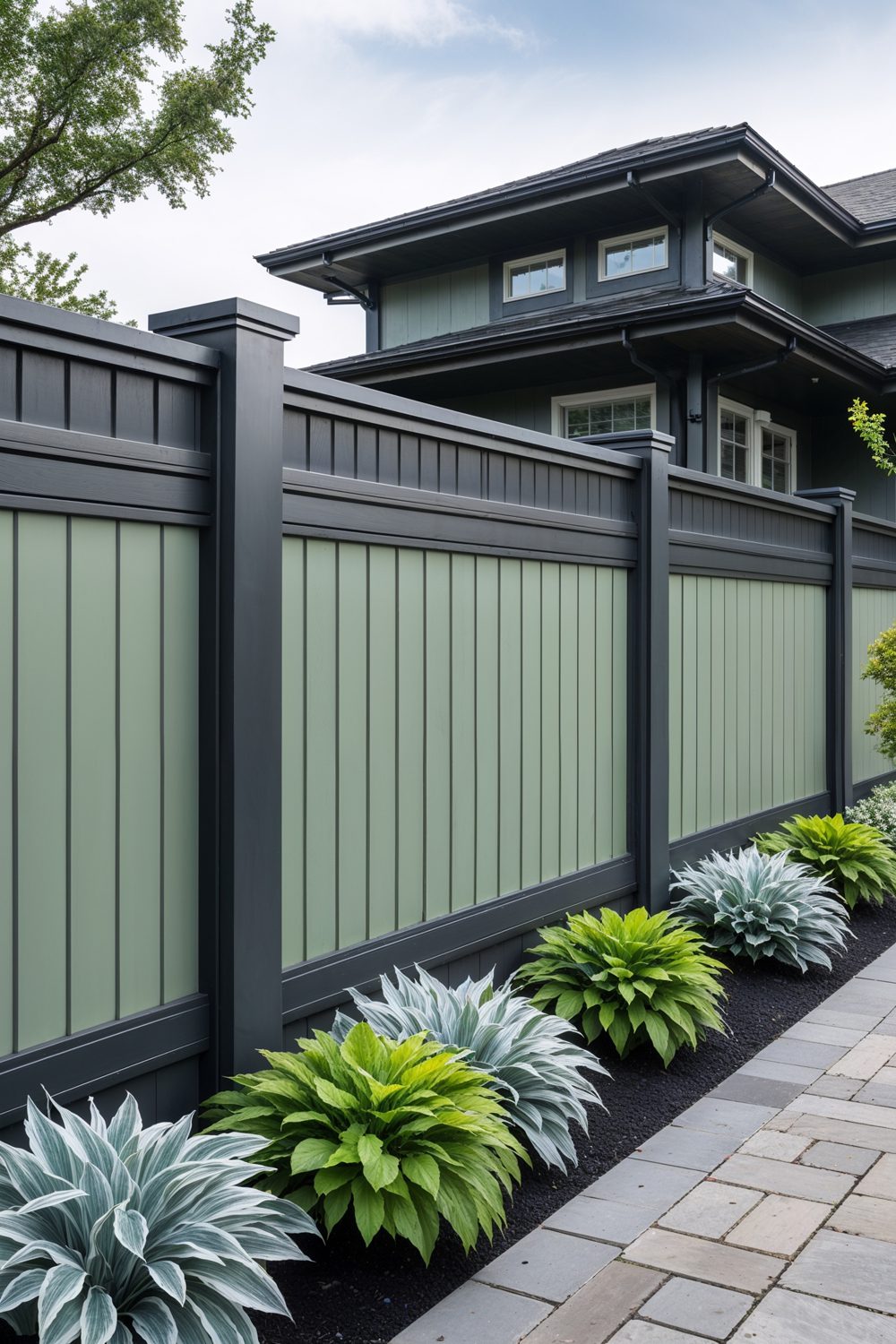 4 Foot Two Tone Privacy Fence With Designer Color Blocking