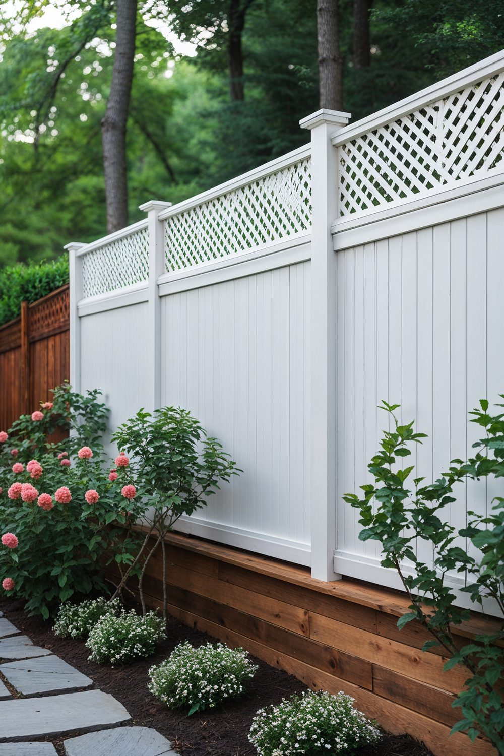 8 Foot Privacy Fence With Decorative Lattice Top