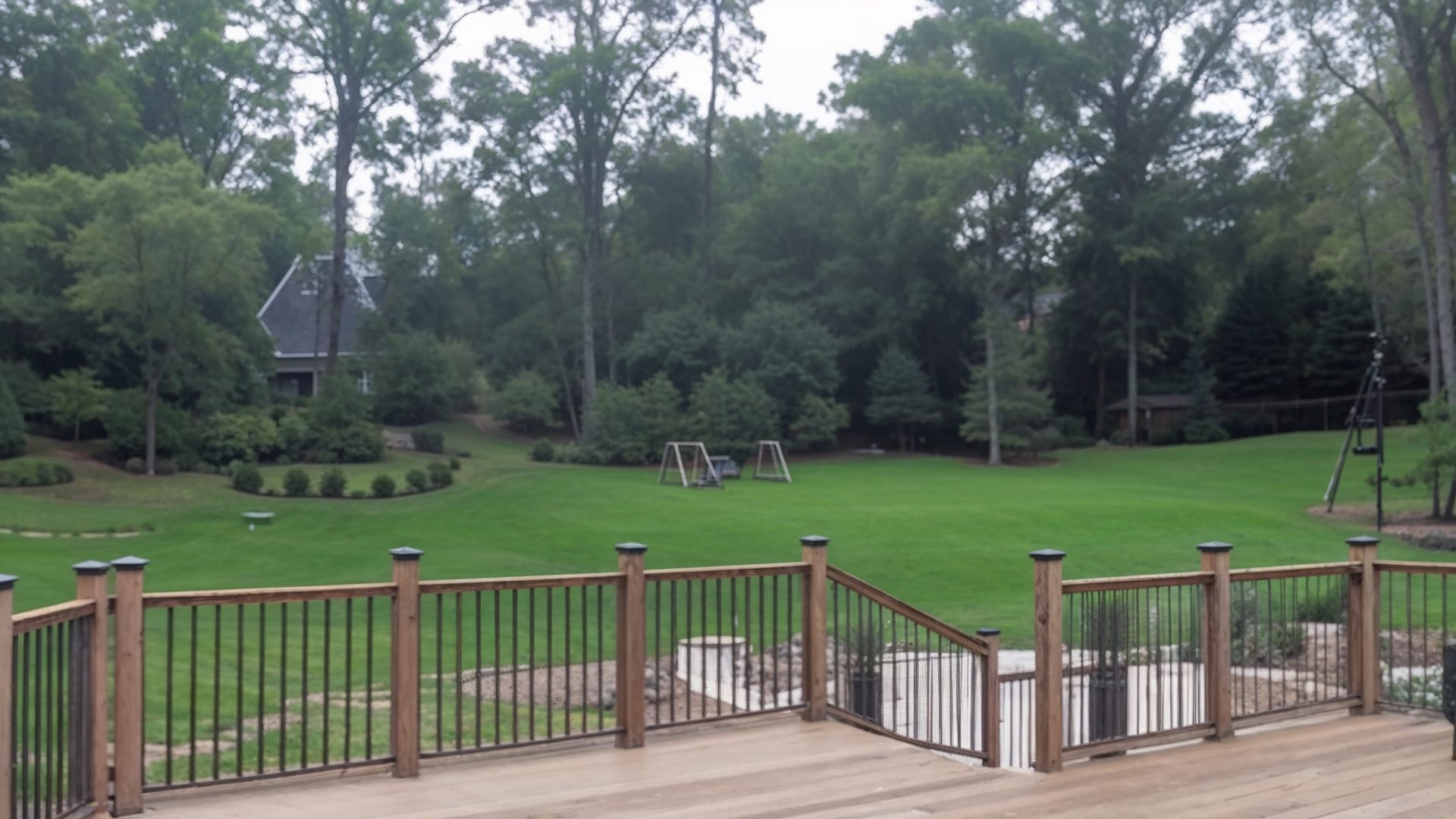 Backyard Deck Overlooking Green Lawn – Outdoor Retreat at Ovechkin’s Estate