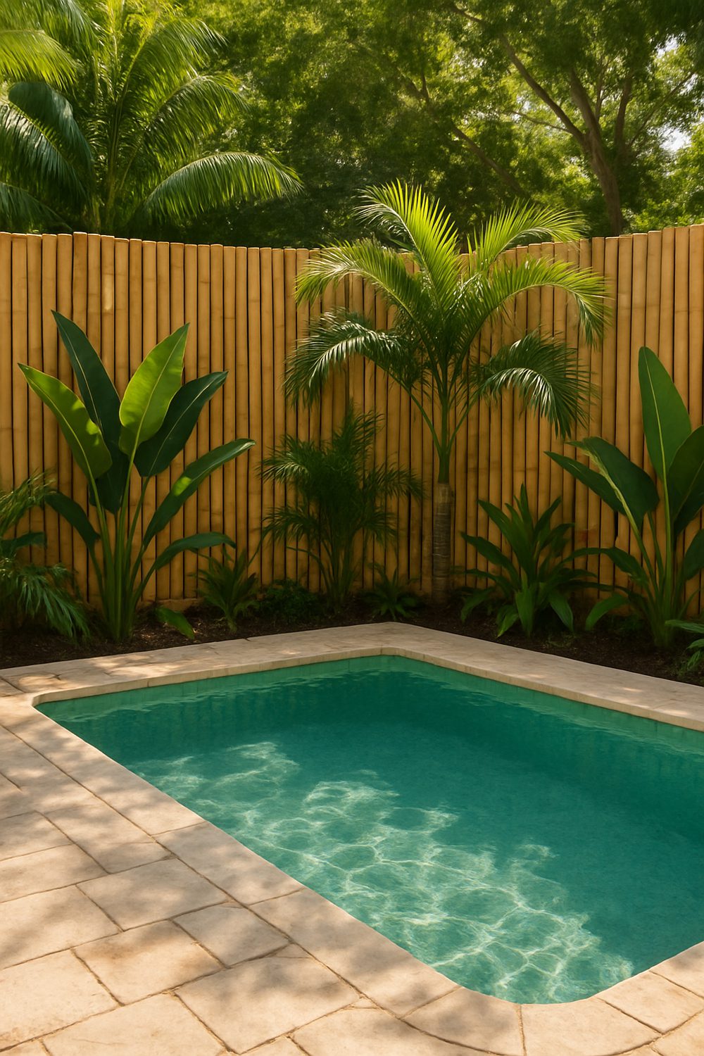 Bamboo Pool Fence Tropical Privacy Screen Ideas