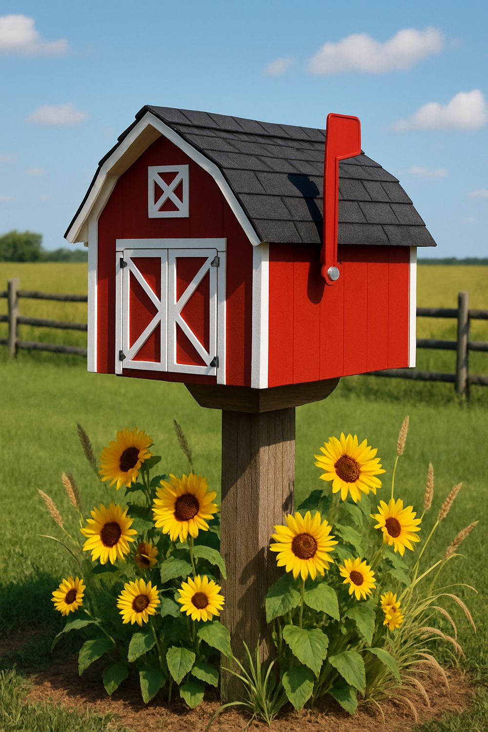 Barn Style Miniature House Mailbox Design