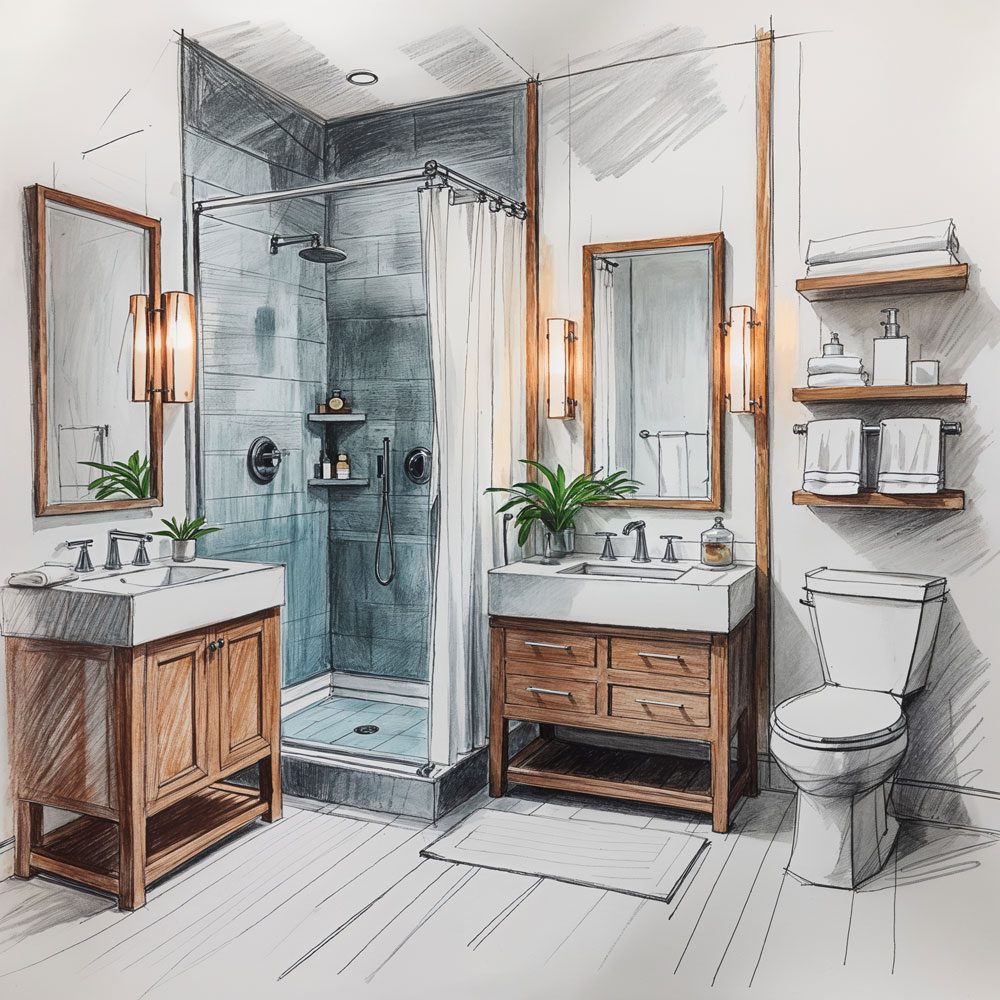 Powder room makeover with bold design