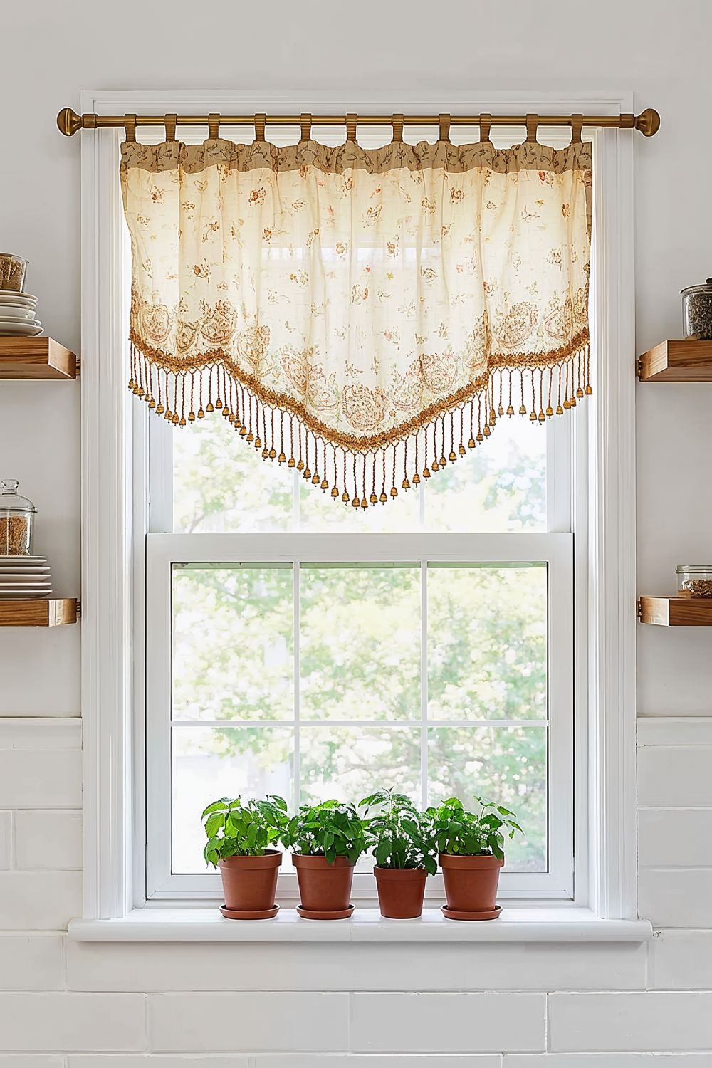 Beaded Valance Curtains For Small Boho Windows And Apartments