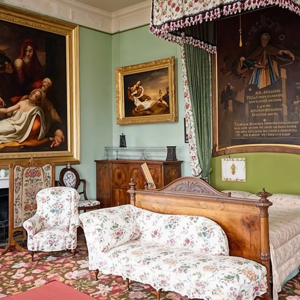 08 bedroom with religious artwork