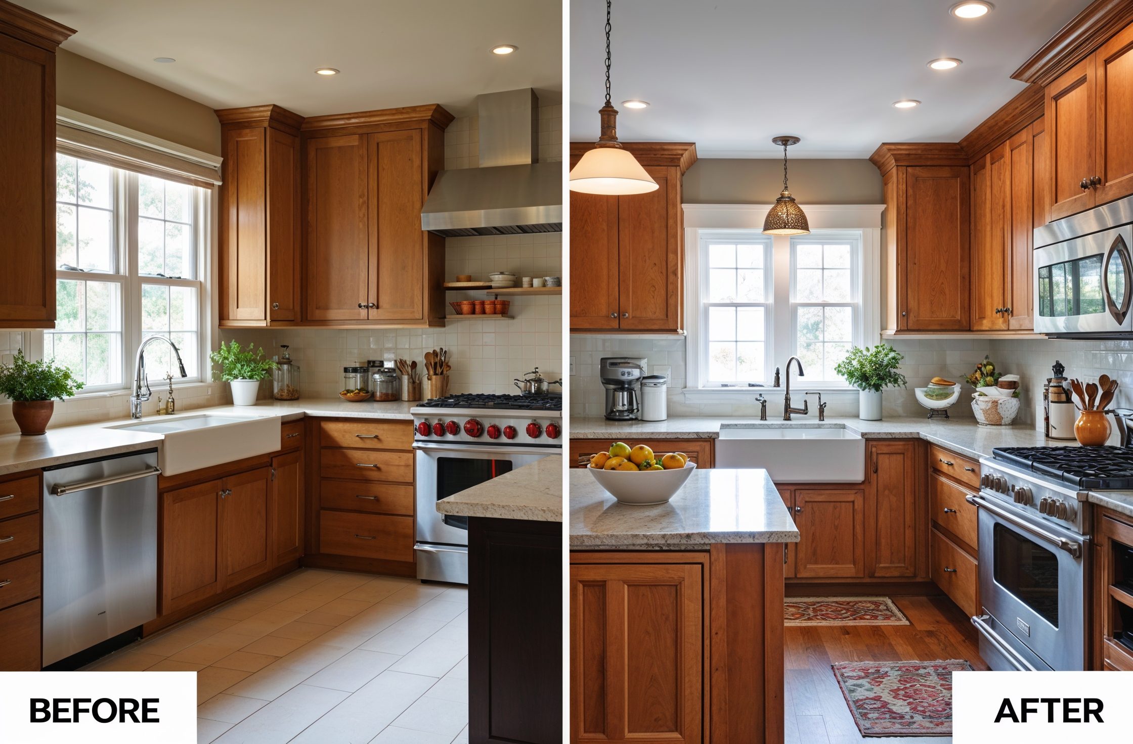 Before and after kitchen transformation - Sarah's kitchen