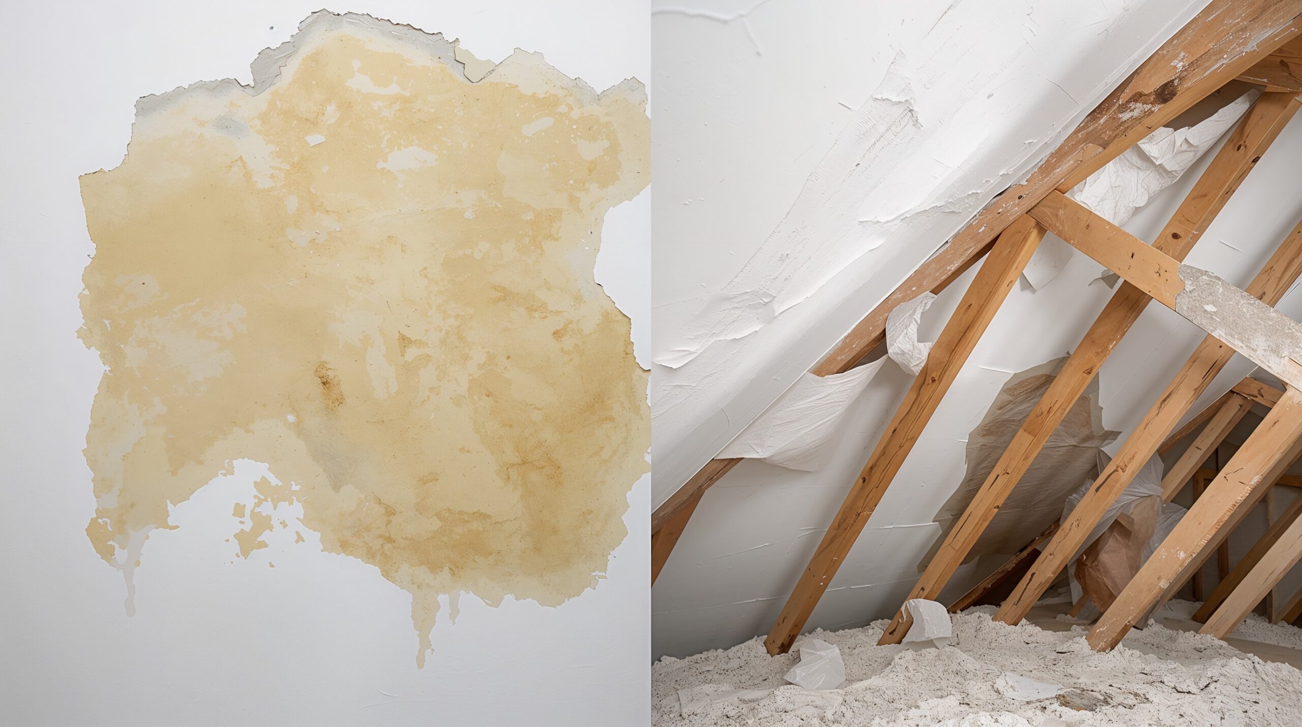 Before And After Of Minor Roof Leak
