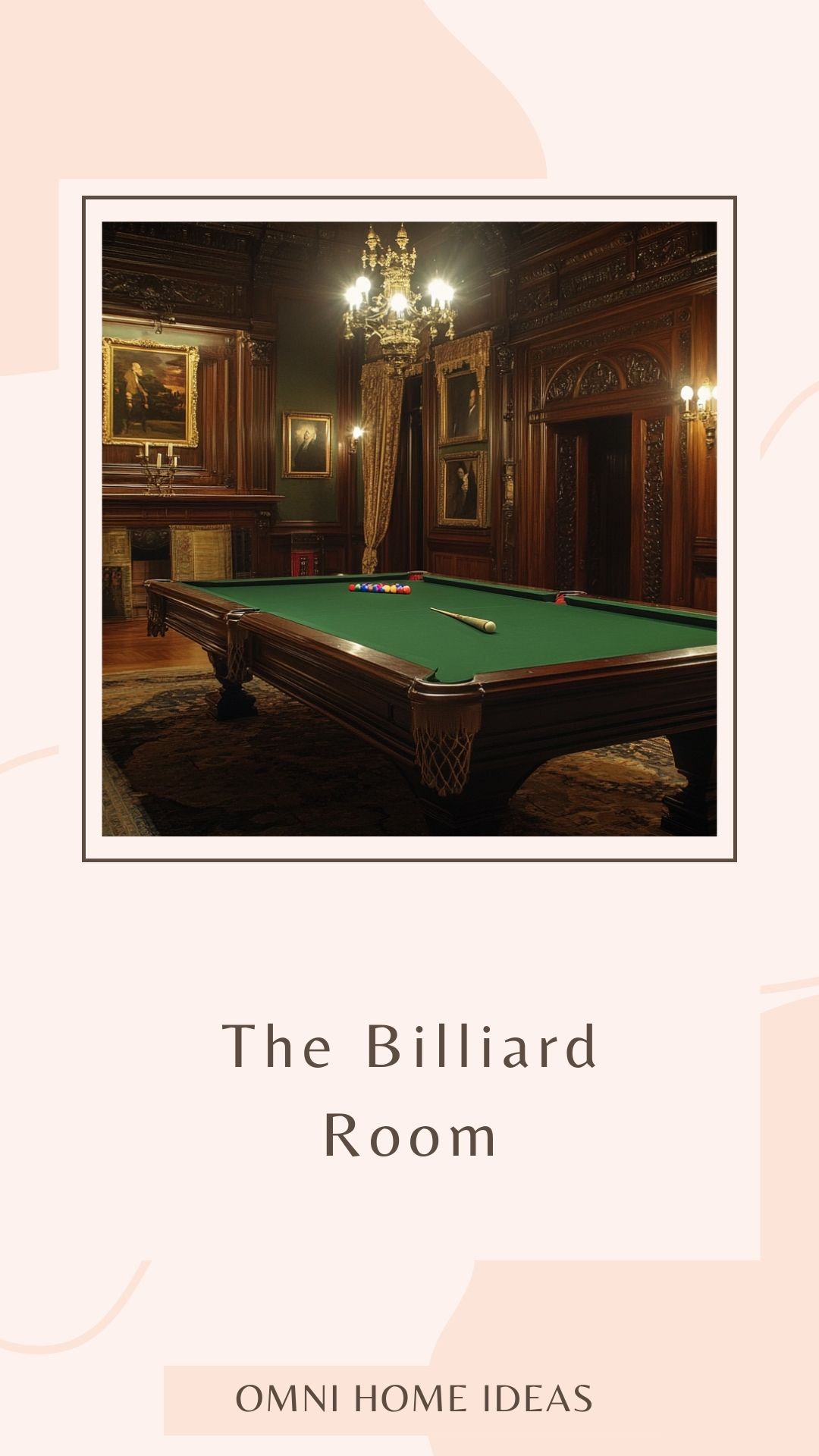 billiard room with secret smoking room door at biltmore estate