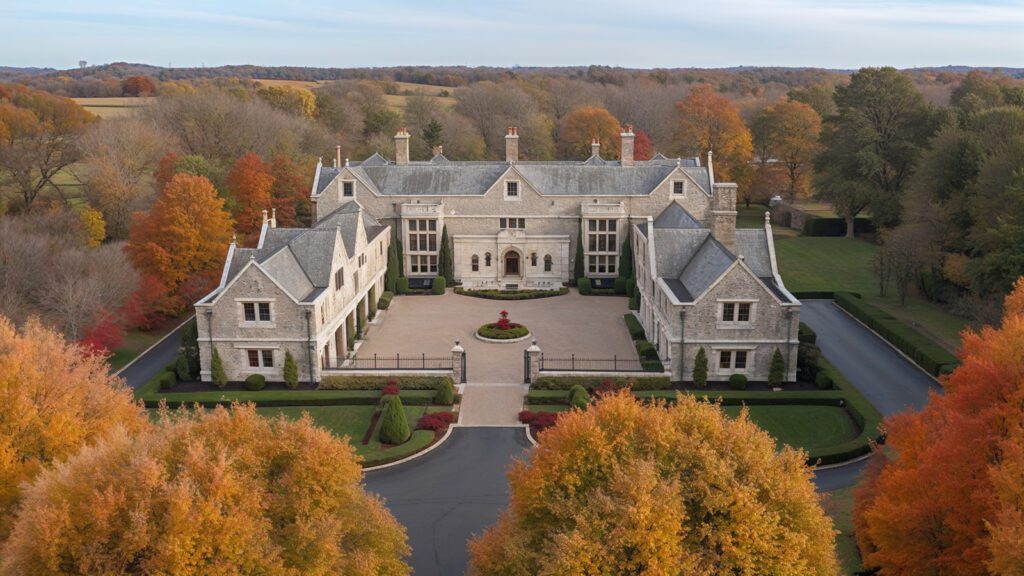 grand english manor entrance in lexington, kentucky