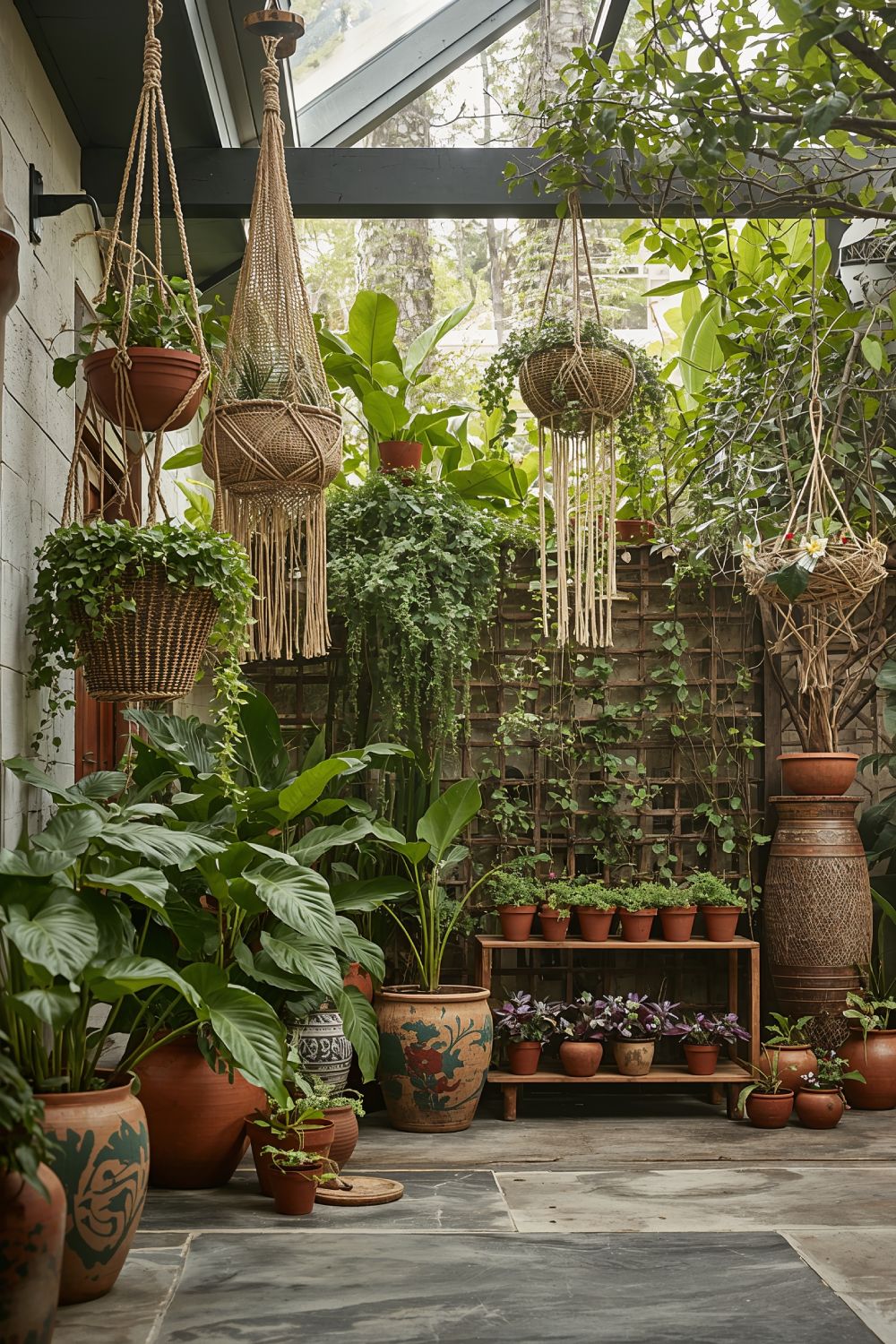 Boho Plant Paradise With Hanging Garden Planters