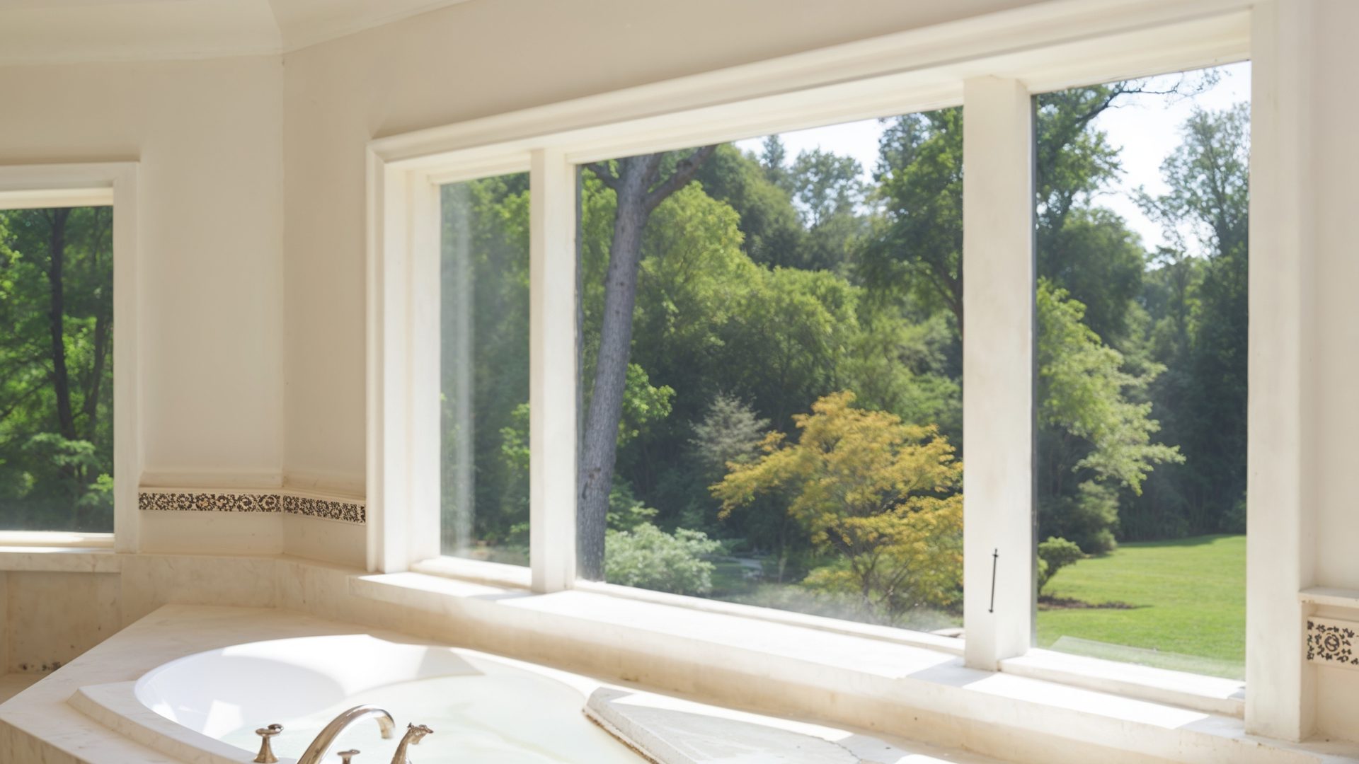 Bright Spa-Style Bathroom with Garden View Tub – Ovechkin’s Relaxation Space