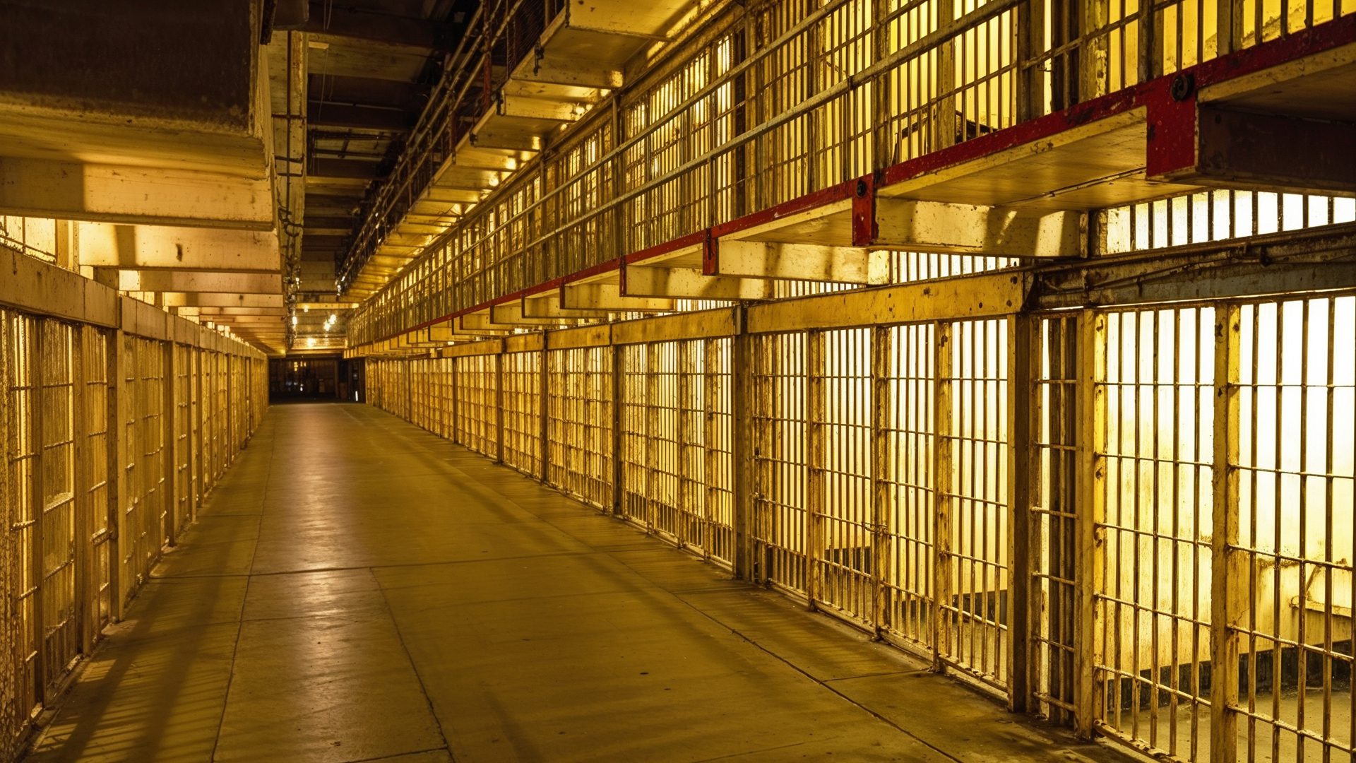 Broadway At Night Alcatraz Golden Corridor Of Cells