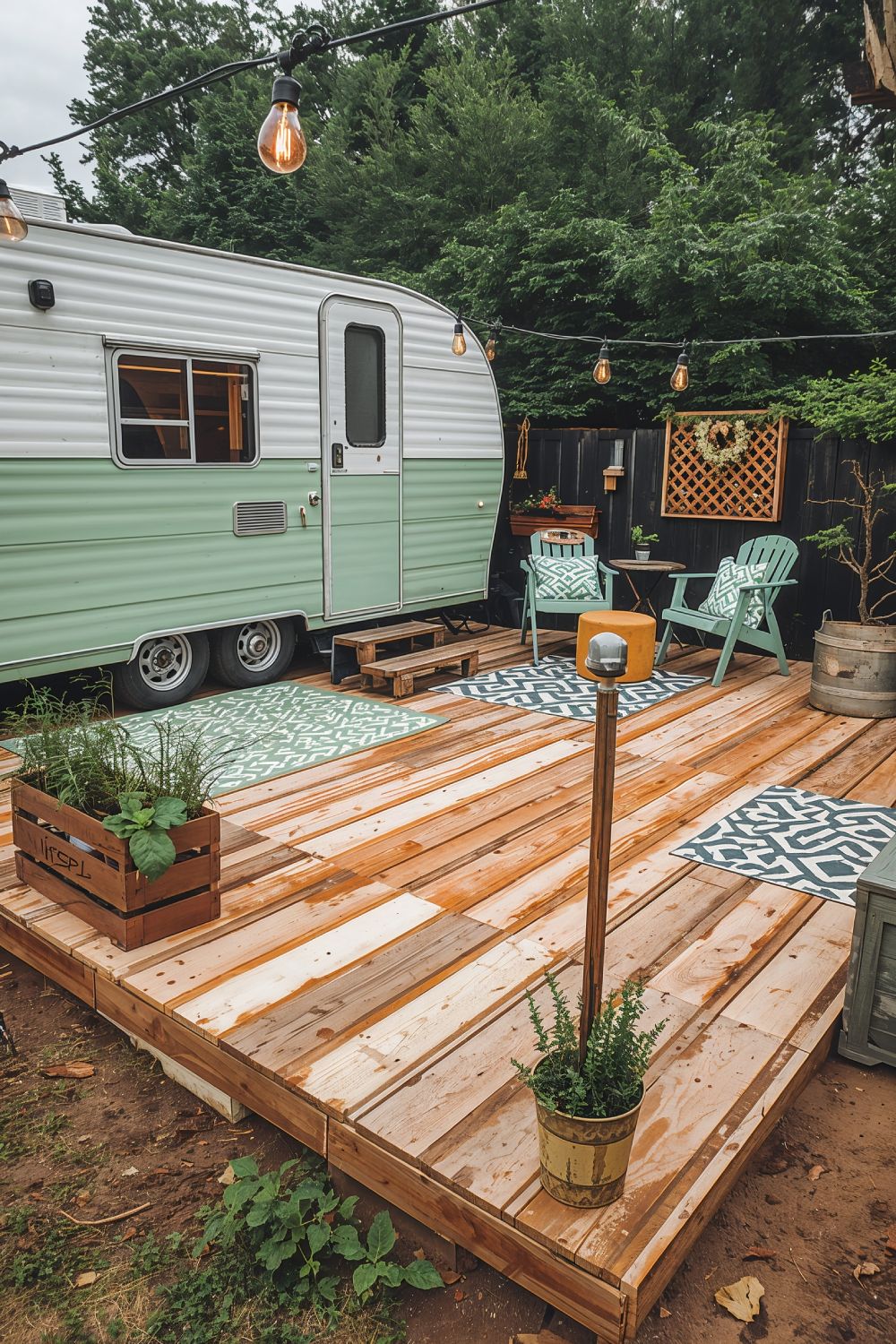 Budget Friendly Pallet Deck DIY RV Porch Under $200