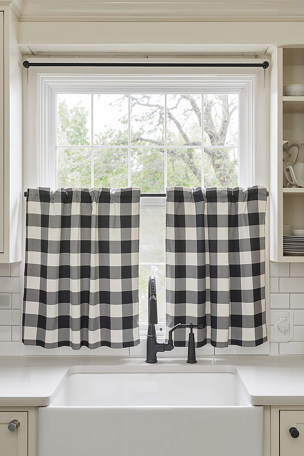 Buffalo Check Kitchen Cafe Curtains