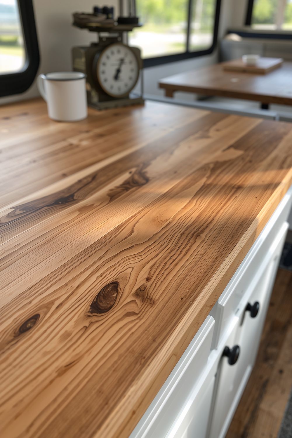 Butcher Block Countertop Makeover For Pop Up Camper Kitchen