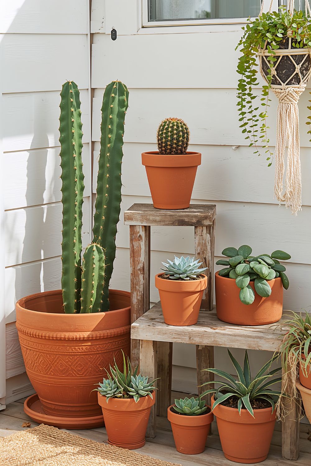 Cacti And Succulent Display For Boho Porch