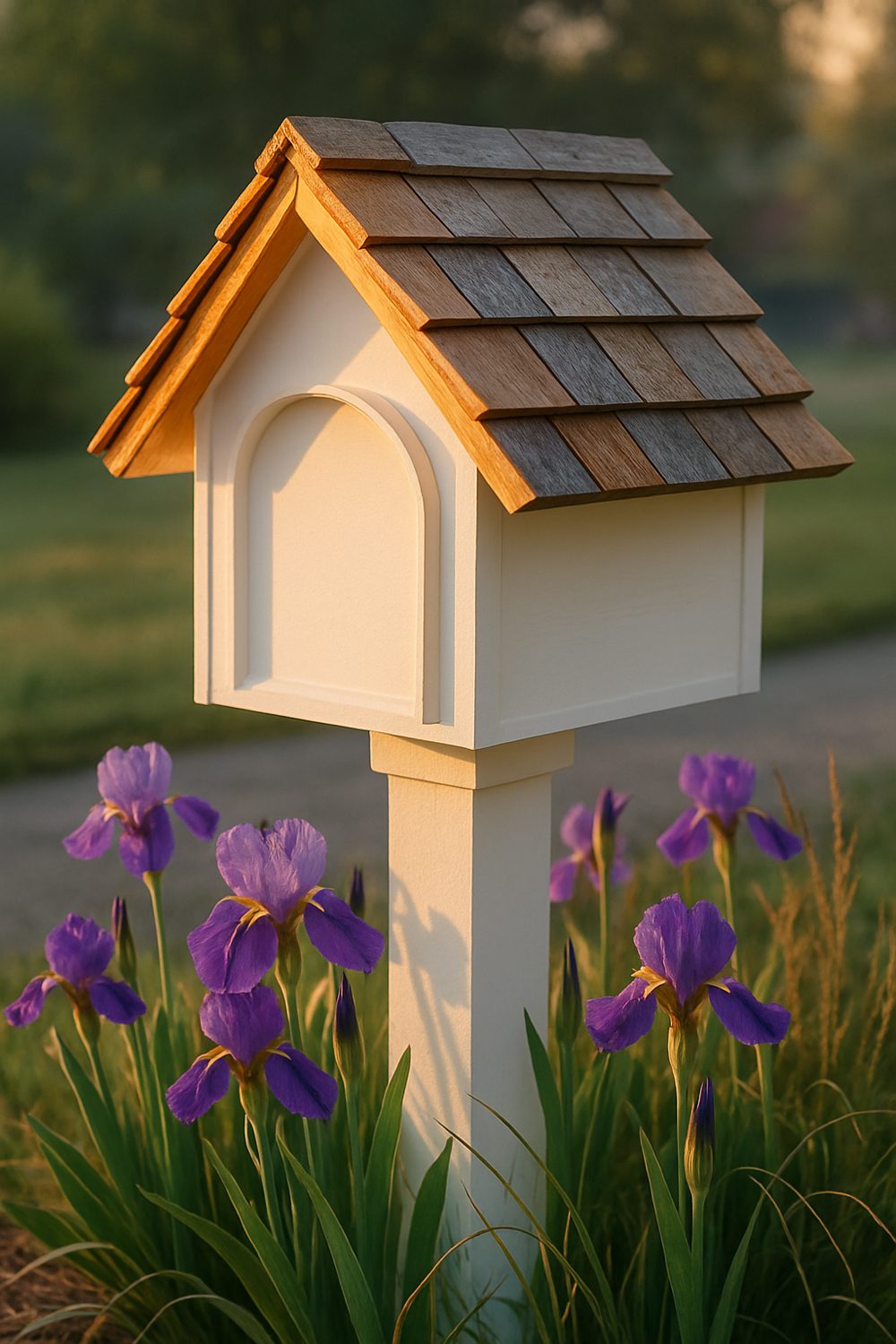 Cedar Shingle Roof Farmhouse Mailbox