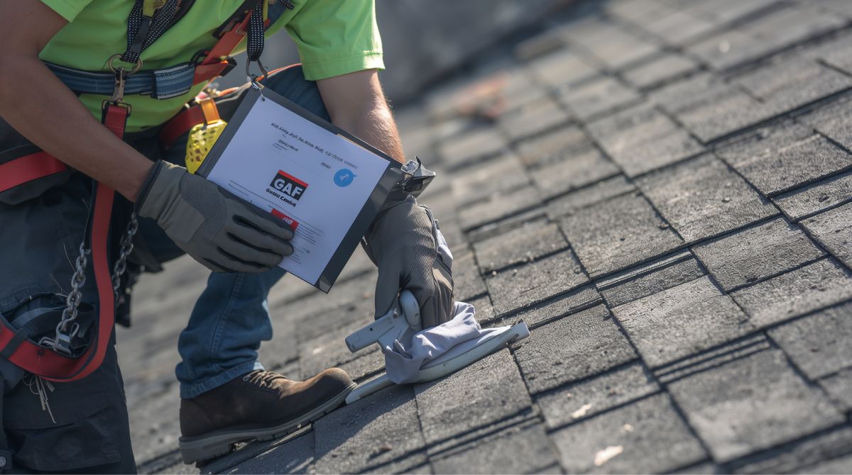 Certified Roofing Specialist At Work