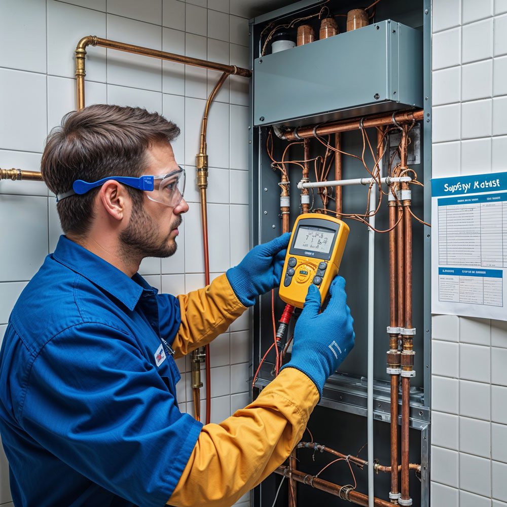 certified technician ensuring hvac safety