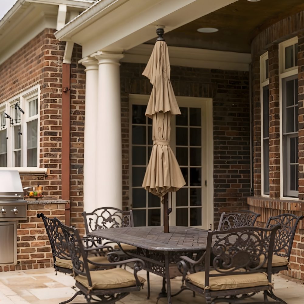 10 charming outdoor patio with dining and grill area