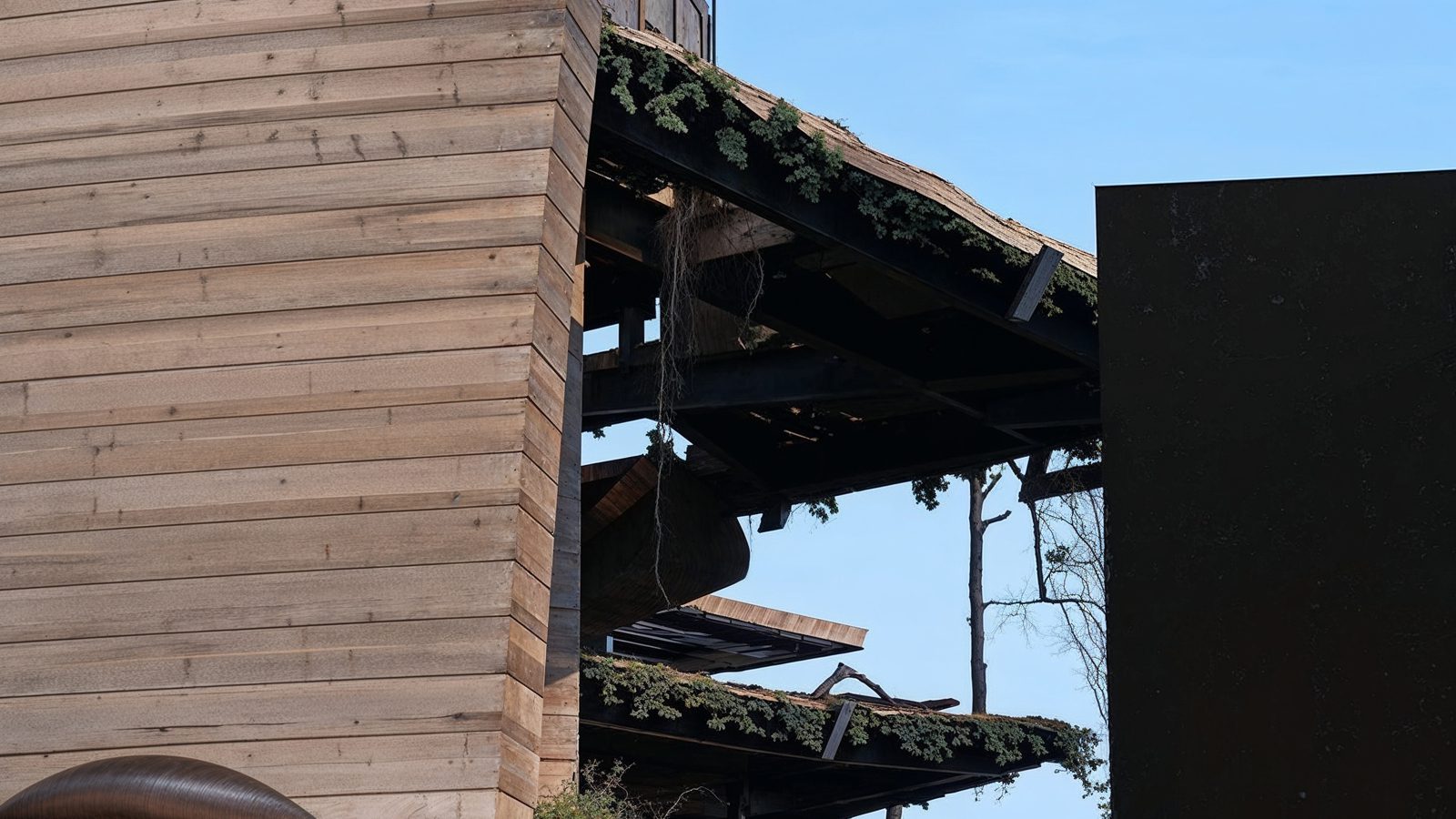 07 charred exterior of modern pacific palisades mansion