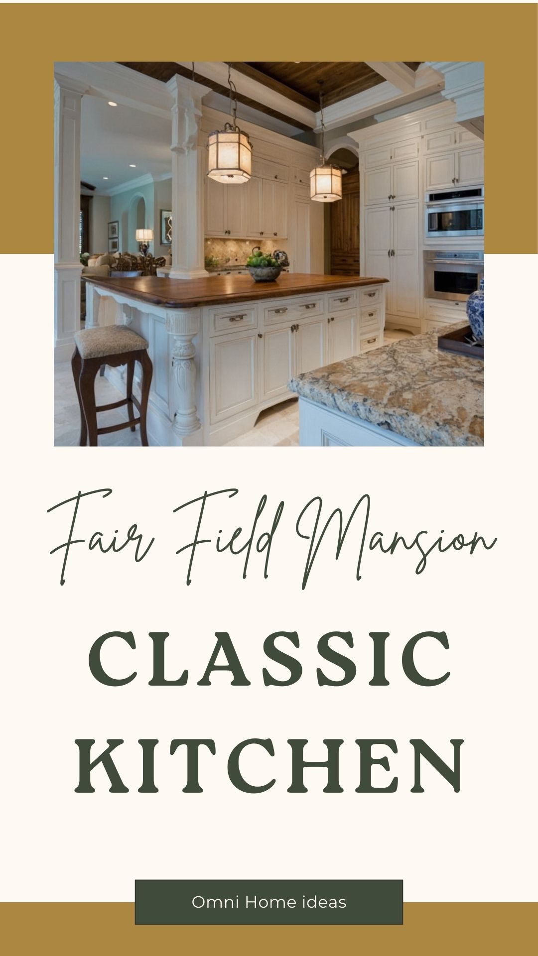 classic kitchen with warm wood tones in hamptons estate