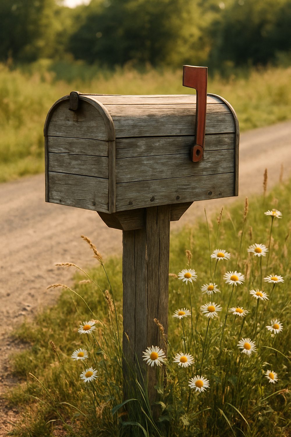 Classic Wooden Farmhouse Mailbox Weathered Finish