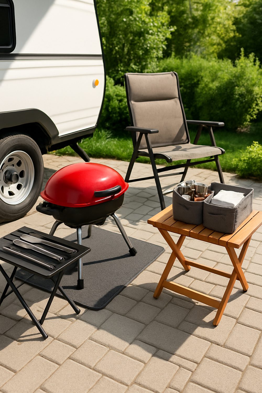 Compact Outdoor Cooking Setup For RV Patio