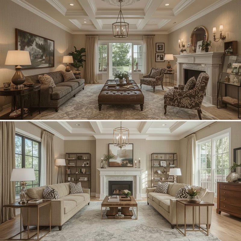 Complete interior design transformation showcase