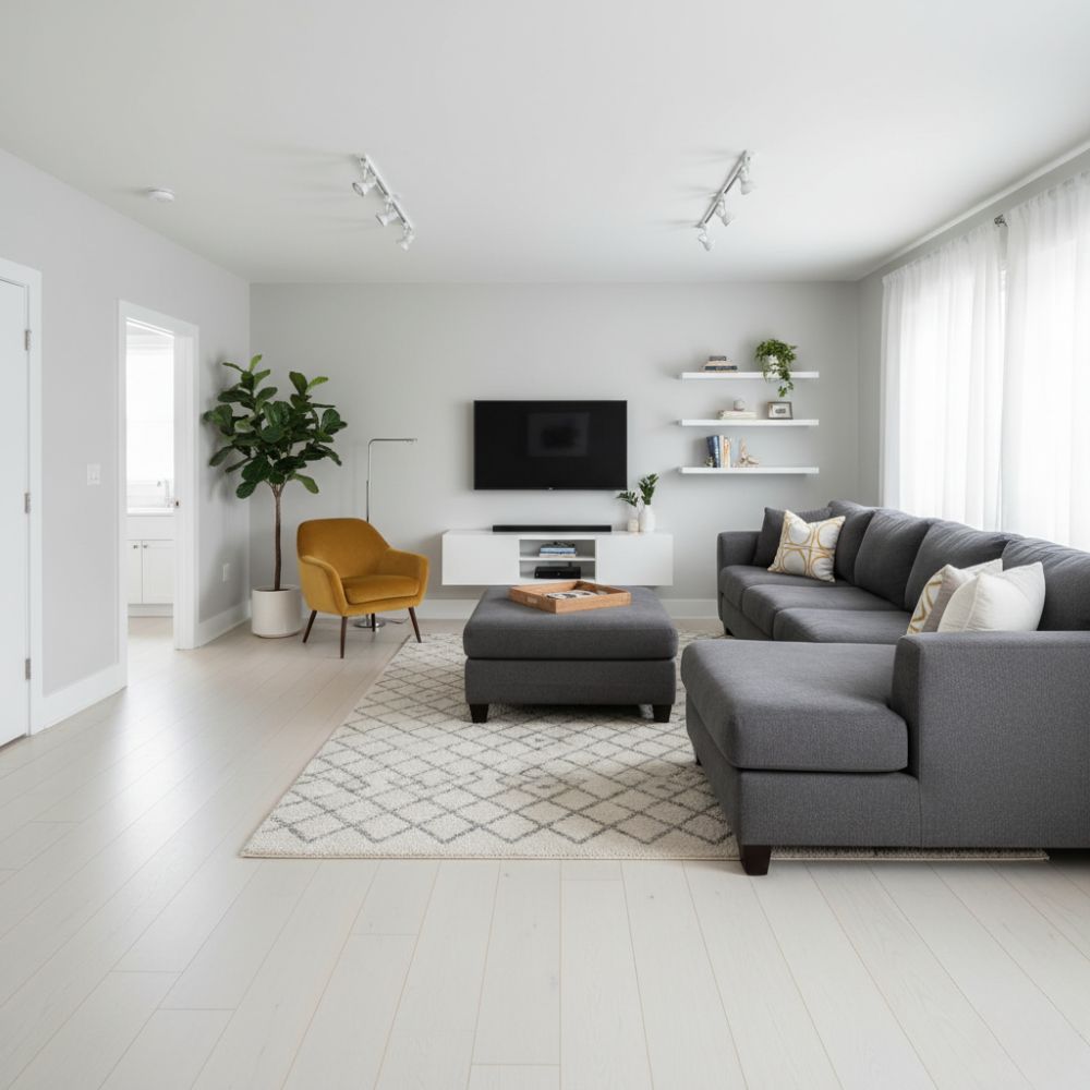 Corner Sectional Layout For Small 12x16 Living Room Space