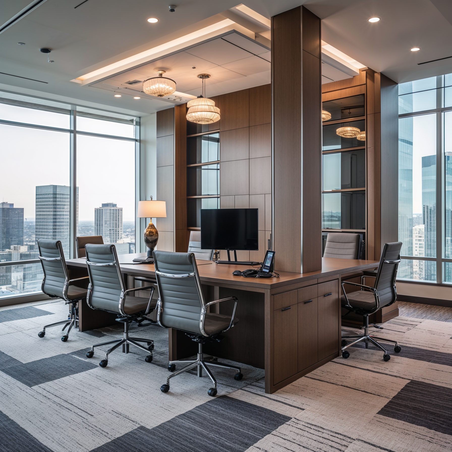 Corporate makeover installation process showing professional setup and attention to detail