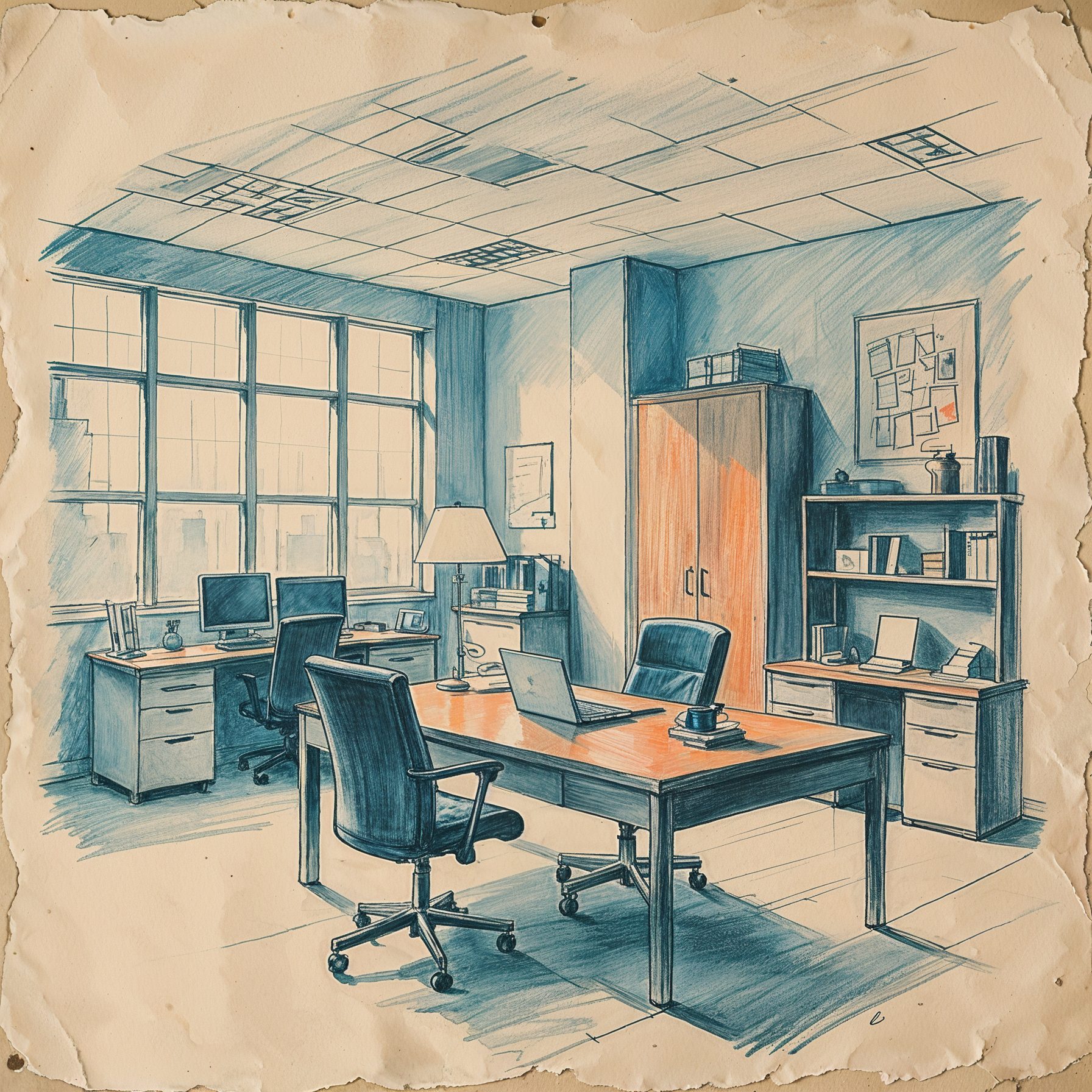 Original corporate office showing outdated design and unprofessional appearance