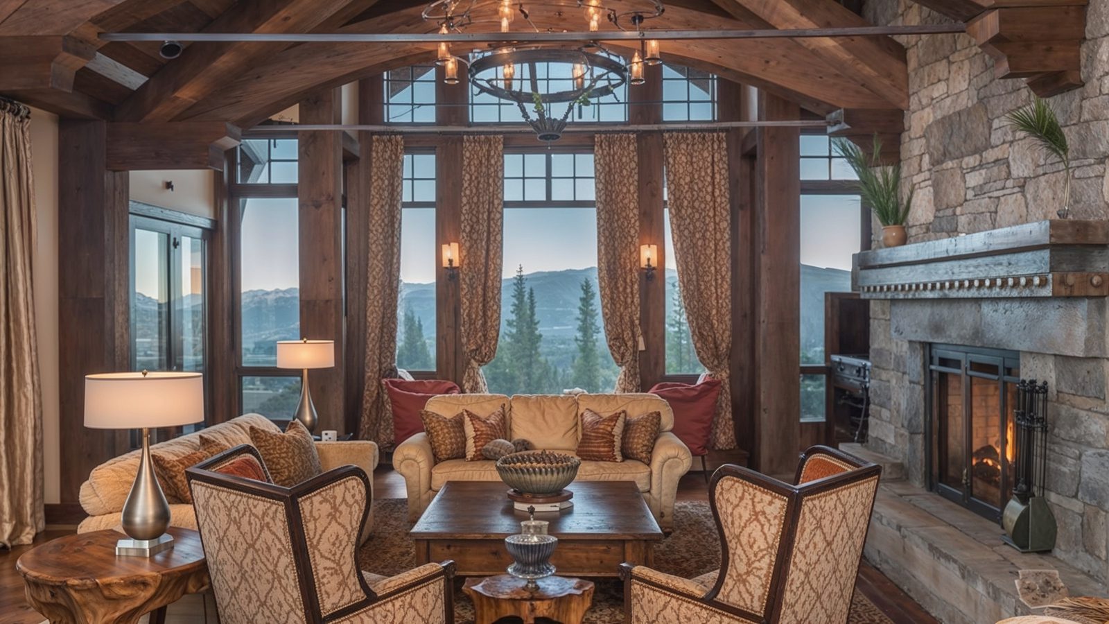 cozy montana living room with rustic charm