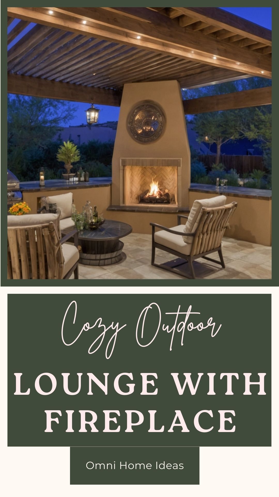 cozy outdoor lounge with fireplace at mike tyson's mansion