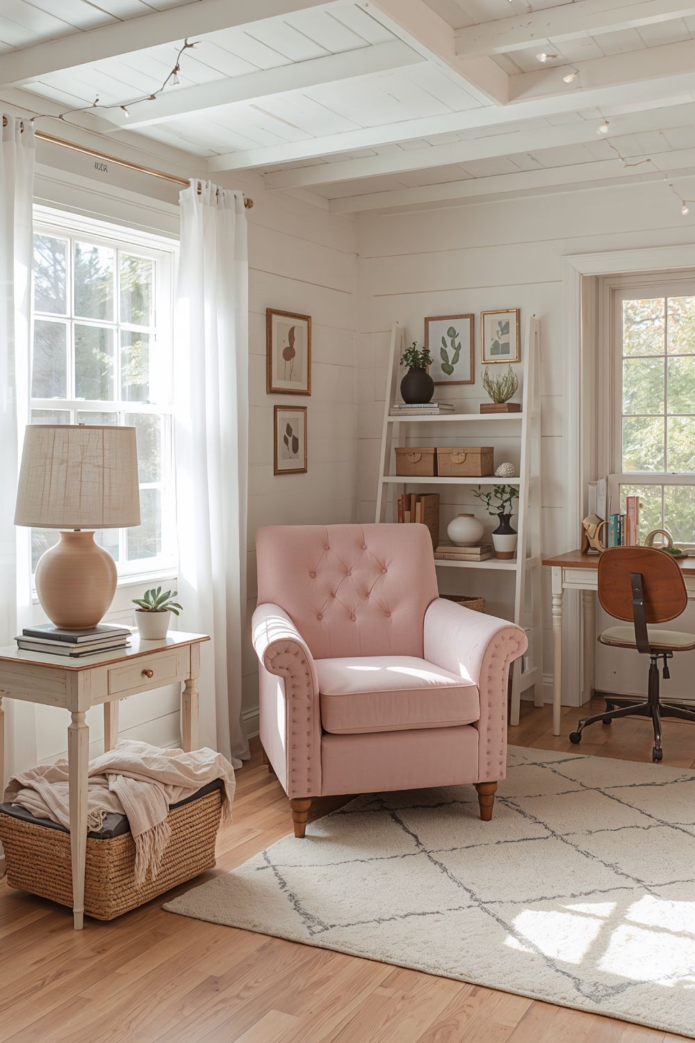 Cozy She Shed Interior With Comfy Furniture Layout