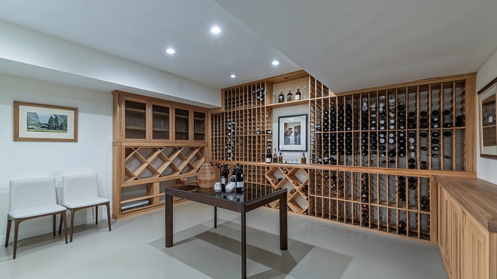 09 cozy wine cellar with wooden racks