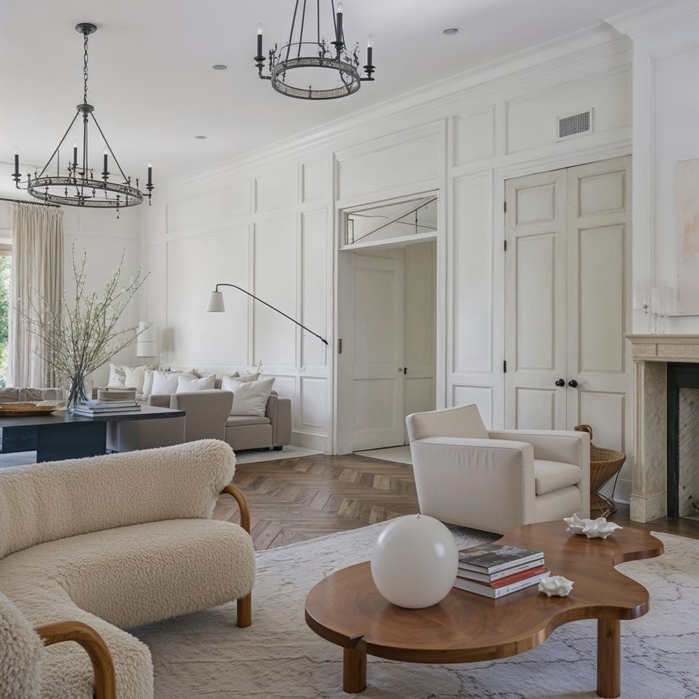 Cozy Yet Sophisticated Living Room With Fireplace And Soft Neutr