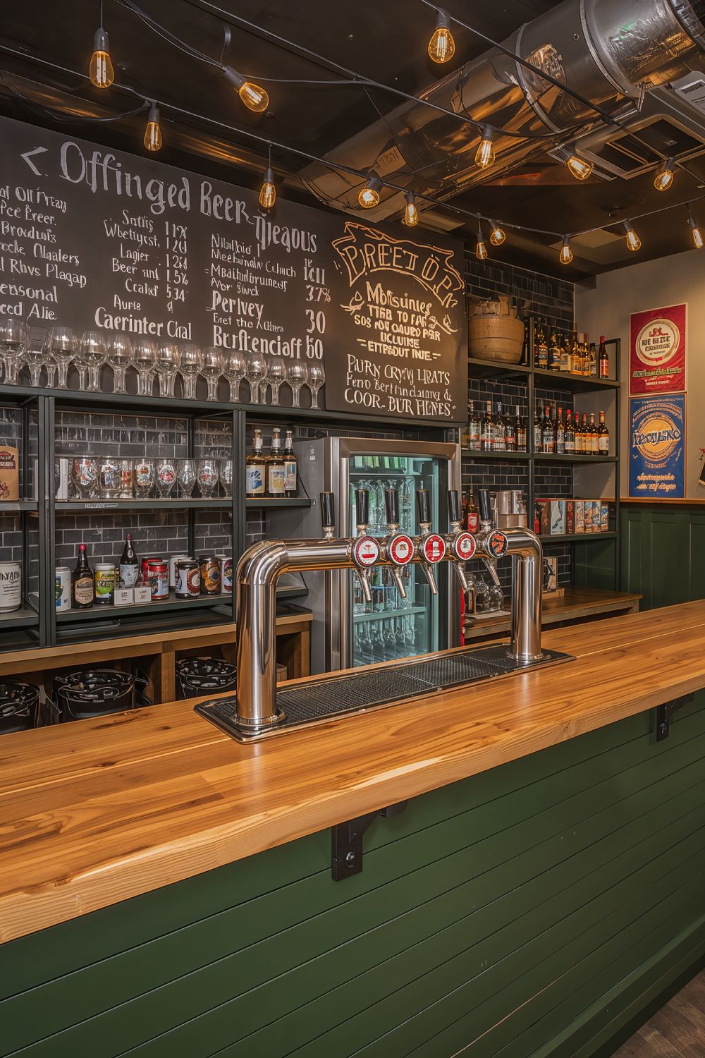 Craft Brewery Style Man Cave Bar With Multiple Beer Taps