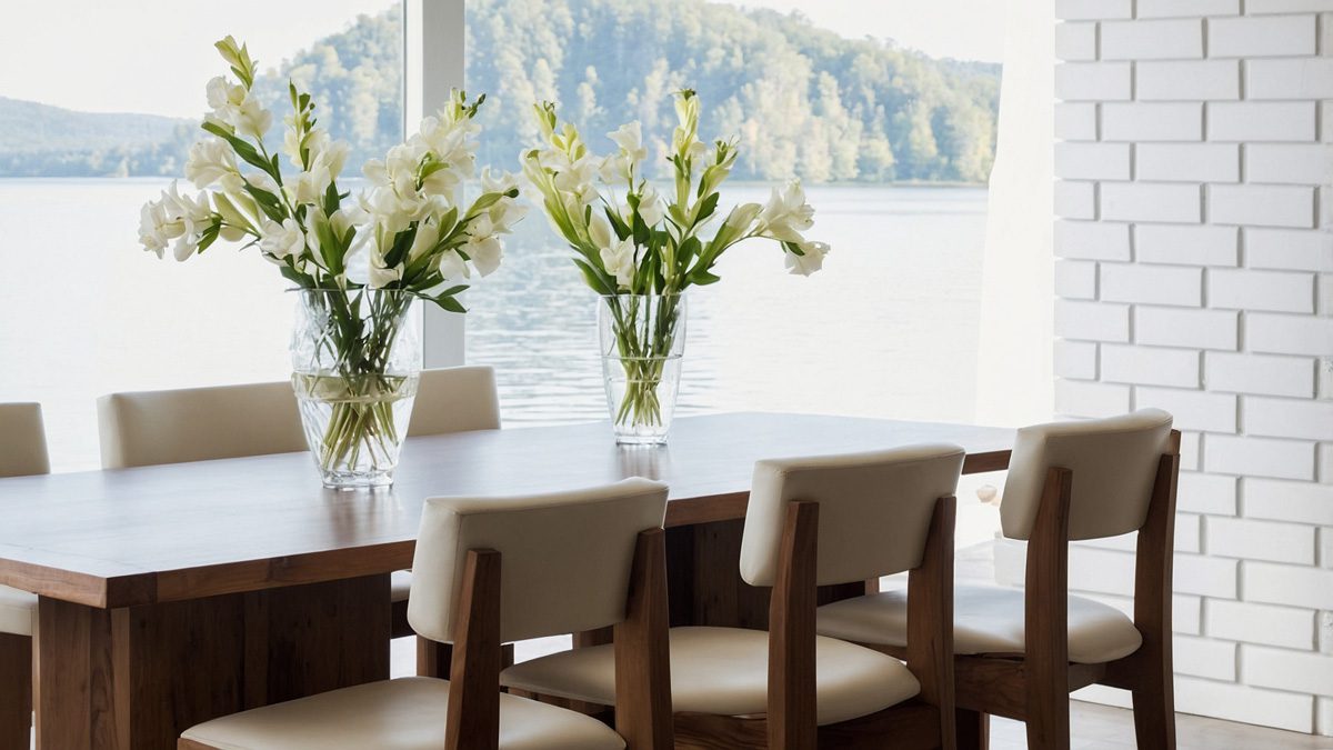 dining area with natural light in denny hamlin’s mansion
