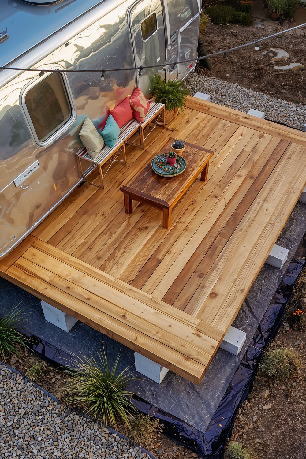 DIY Floating Deck Design Perfect For Travel Trailers