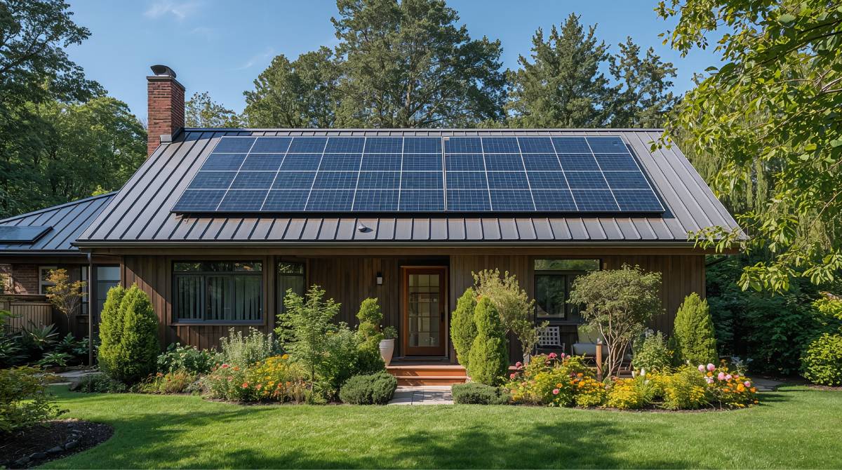 Eco Friendly Metal Roof With Solar Panels