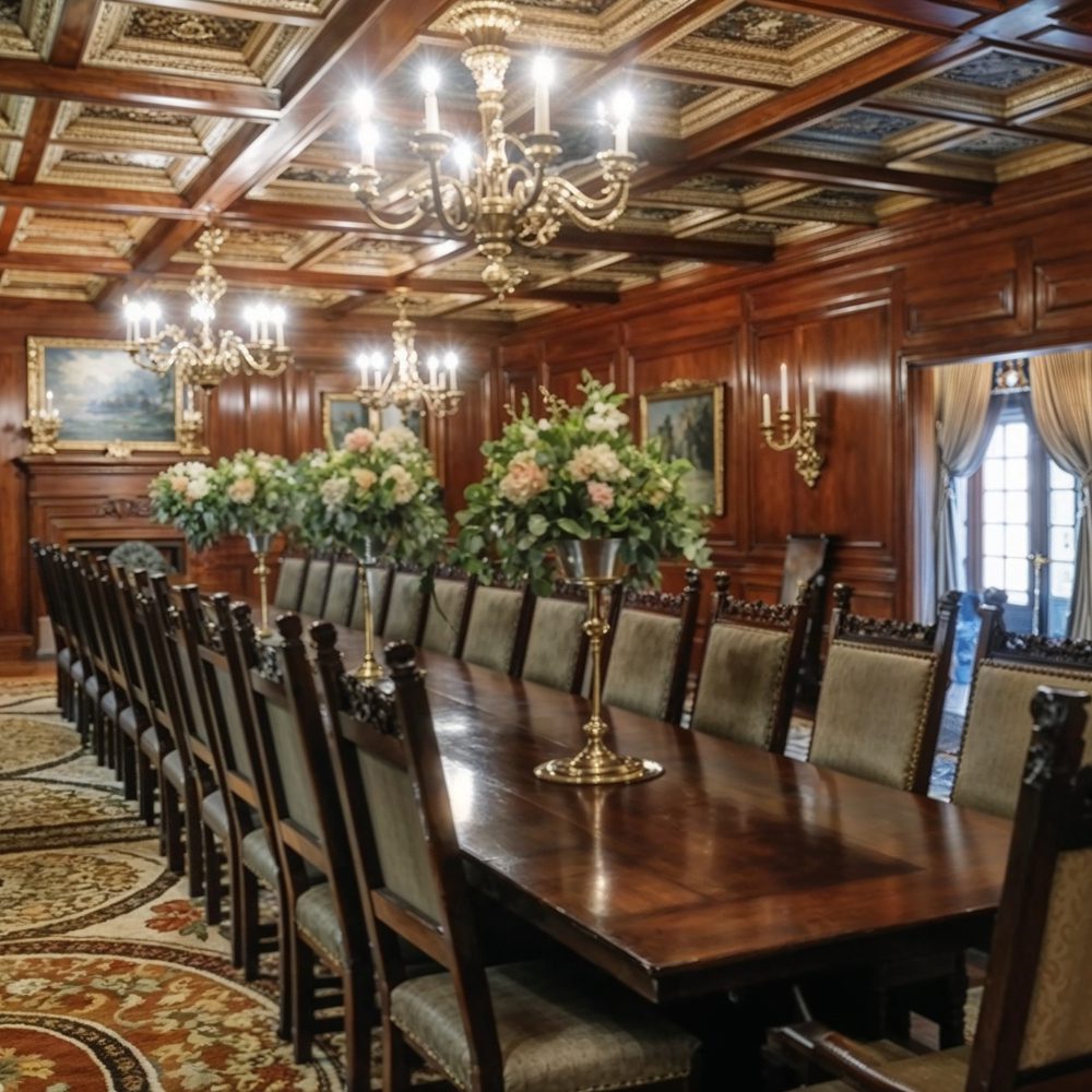 03 elegant dining room with antique charm in asherwood mansion